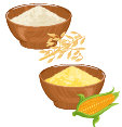 farinha de trigo e de milho