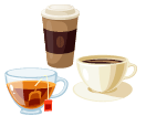 café, chá ou cacau